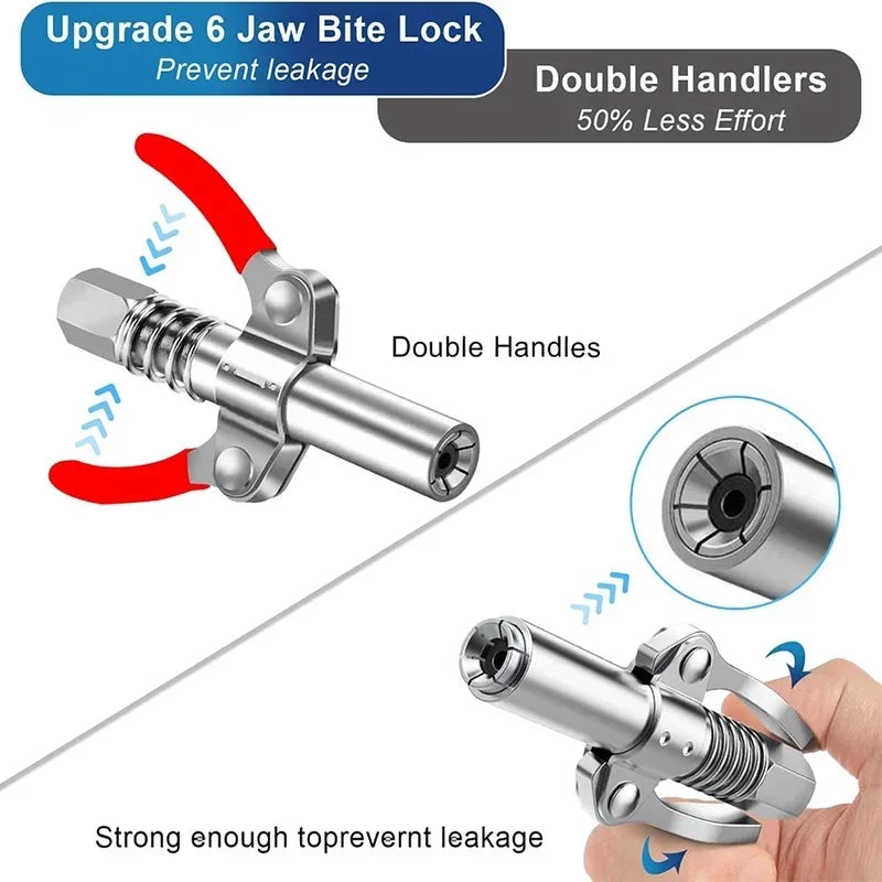 10,000 PSI Quick-Release Grease Gun Coupler 1/8 NPT Grease Gun Coupler Axl