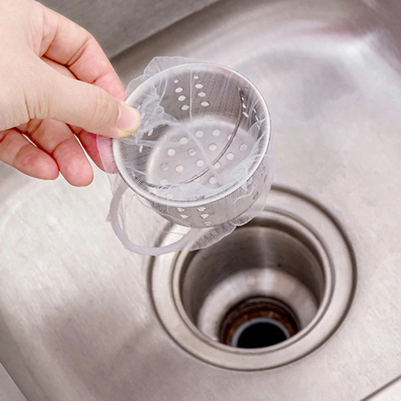 100 Pcs Disposable Kitchen Sink Drain Strainer Mesh Bags Sink Drain Strainer Axl