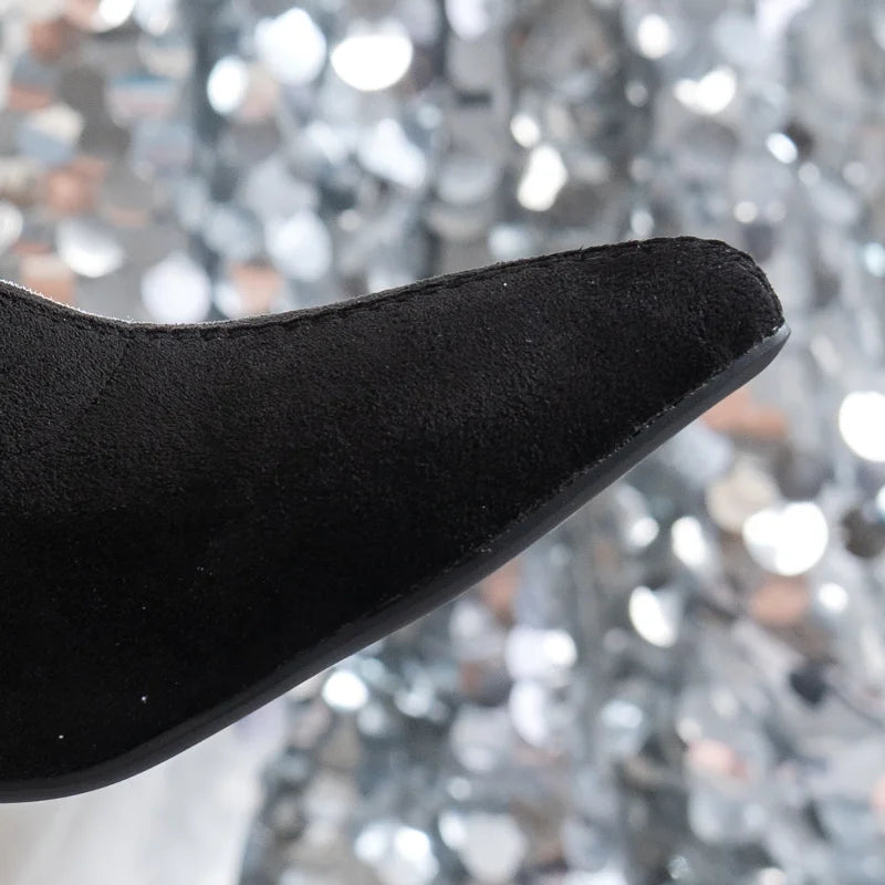 Women's Rhinestone Platform Ankle Boots – Elegant Sock Booties Platform Ankle Boots Axl