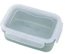 Mini Sealed Food Storage Containers – Round & Square Plastic Food Storage Container Axl square-Green