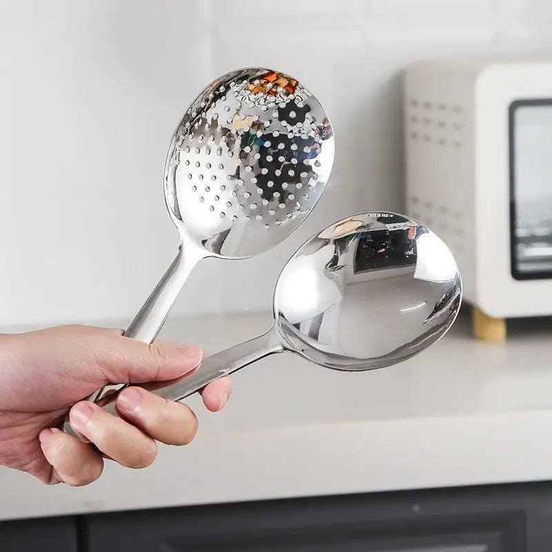 Stainless Steel Slotted Spoon Set | Heat-Resistant Kitchen Ladle Kitchen Serving Spoon Axl