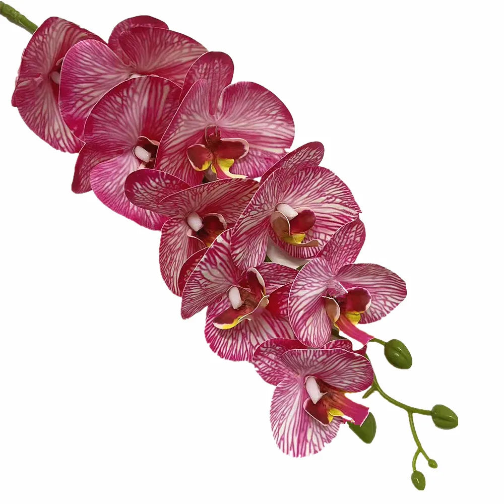 Real Touch Artificial Orchid – 9 Heads Phalaenopsis Stem 91cm Artificial Flower Stem Axl Rose Red