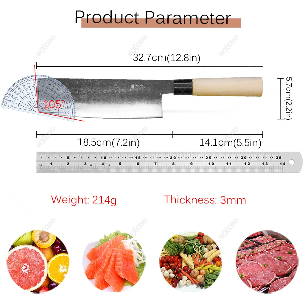 WXCOO 7.2" Nakiri Knife – 3-Layer Clad Japanese Kitchen Knife Japanese Kitchen Knife Axl