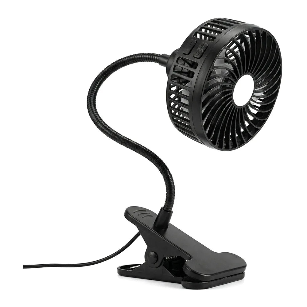 Portable Clip-On USB Desk Fan – Table & Camping Fan Clip-On Desk Fan Axl Black