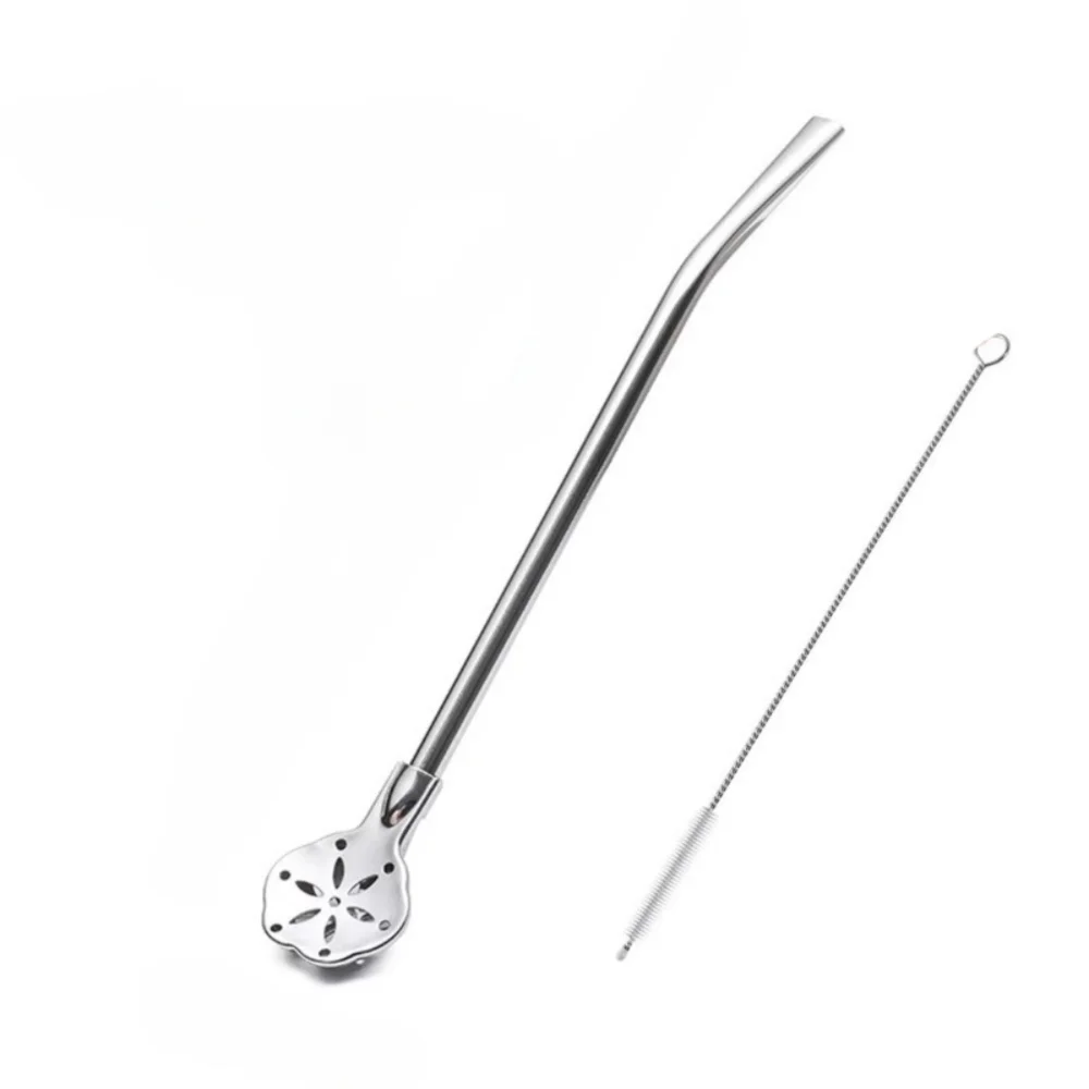 Stainless Steel Yerba Mate Straw & Tea Filter | Reusable Set Reusable Drinking Straw Axl B