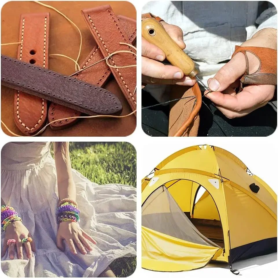 150D Flat Waxed Leather Thread 0.8mm – 50m DIY Sewing Spool Leather Craft Thread Axl