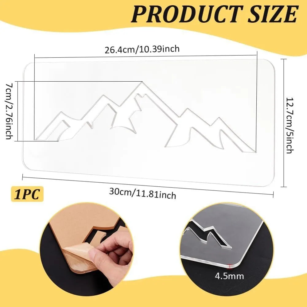 Mountain Acrylic Router Inlay Template – Woodworking Stencil Router Template Axl