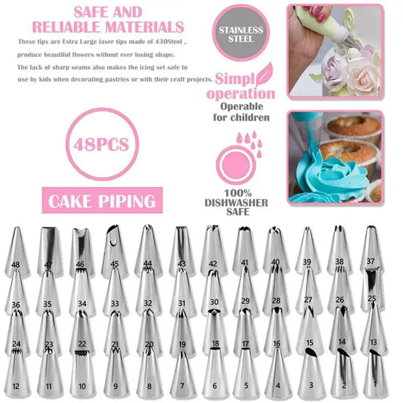464-Piece Cake Decorating Kit – Turntable, Tips & Baking Tools Cake Decorating Kit Axl