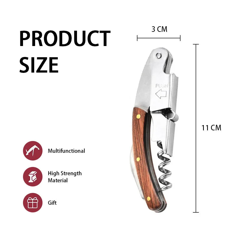 Leeseph Double Hinged Wine Opener – Stainless Steel Corkscrew Wine Corkscrew Opener Axl