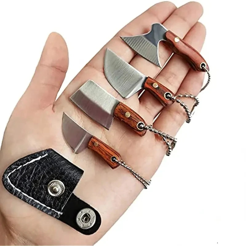 4-Piece Mini Stainless Steel Keychain Knife Set | Pocket Utility Mini Pocket Knife Set Axl