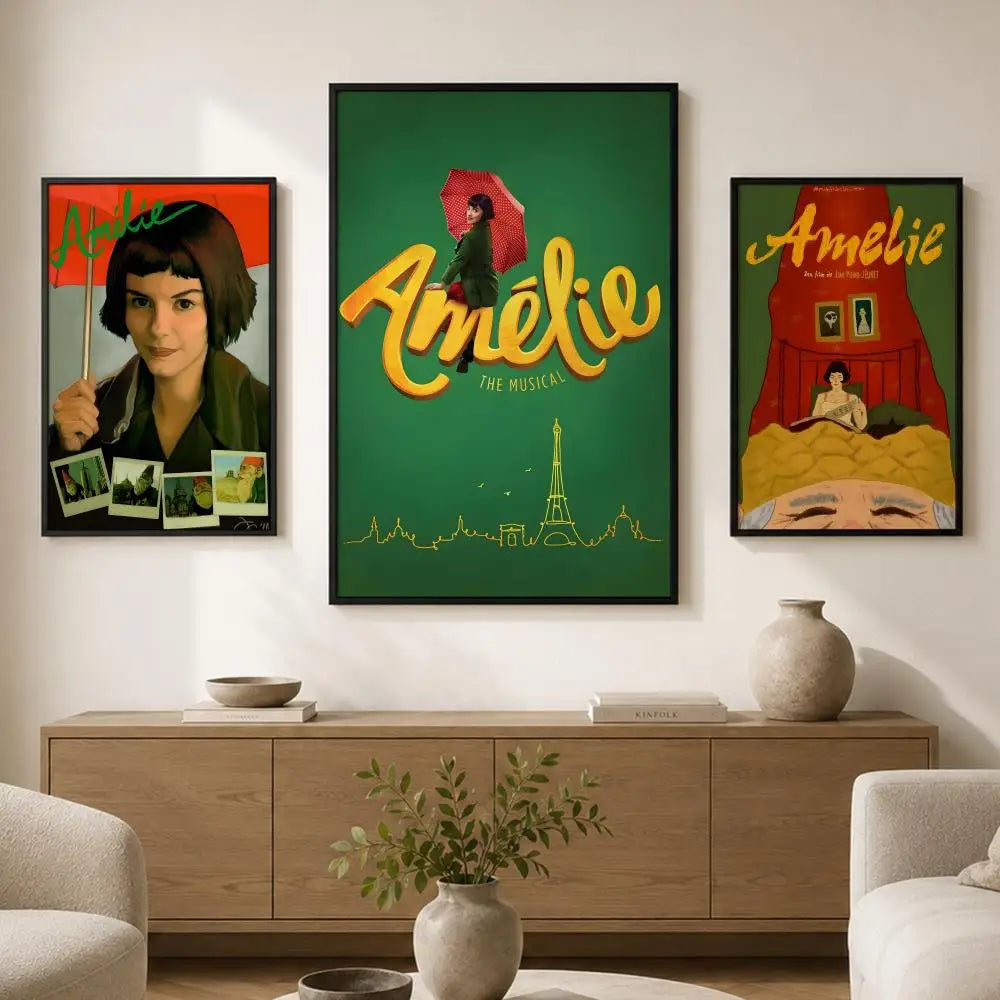 Amélie Movie Poster – Peel & Stick Waterproof PVC Wall Art Movie Wall Poster Axl