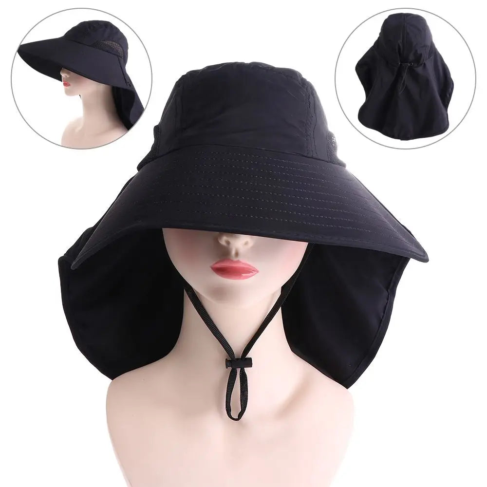 Wide Brim Bucket Hat with Neck Flap – UPF 50+ Sun Hat Sun Bucket Hat Axl
