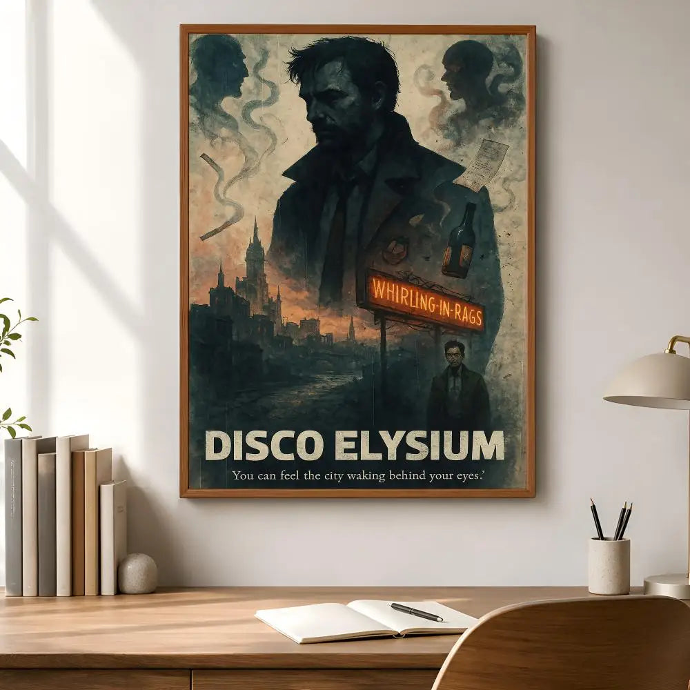 Disco Elysium Poster – Self-Adhesive HD Wall Art Decor Decorative Wall Poster Axl