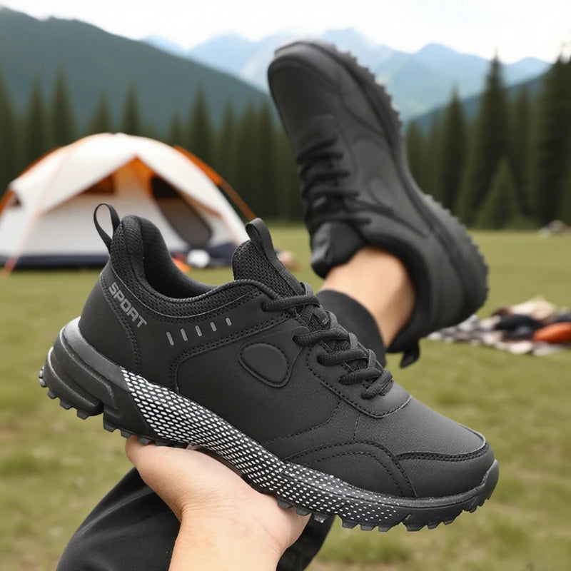 Men's Waterproof Anti-Slip Outdoor Sneakers | ZULIWAGN Sport Shoes Waterproof Sport Sneakers Axl All Black 39