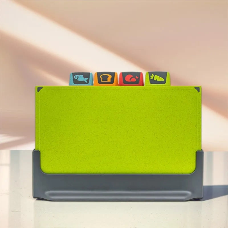 5-Piece Food Grade Cutting Board Set | Color-Coded with Stand Cutting Board Set Axl