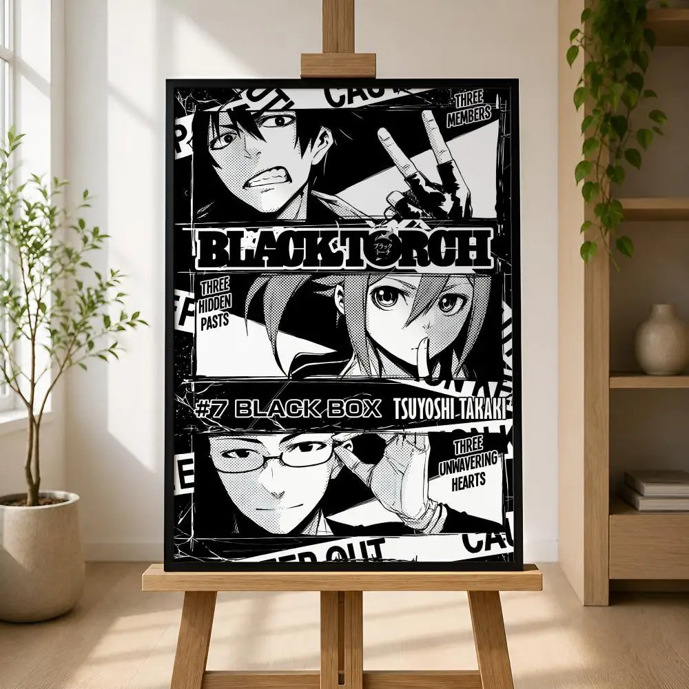 Black Torch Manga Waterproof PVC Wall Poster – Peel & Stick HD Wall Art Poster Axl