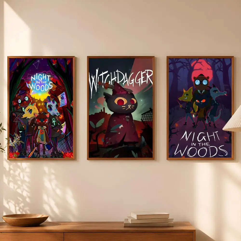 Game Night in the Wood Self-Stick HD Wall Art Poster Wall Art Poster Axl