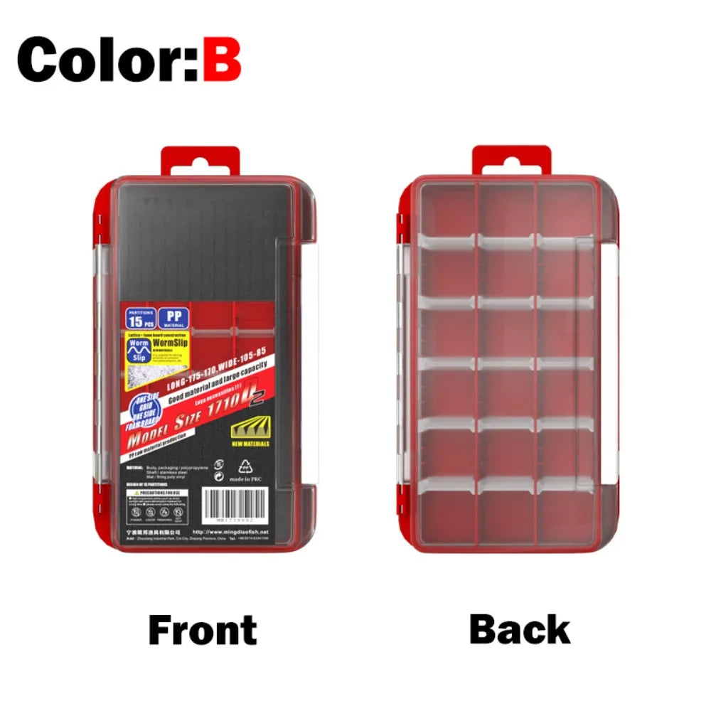 2-Layer Fishing Lure & Jig Head Bait Storage Box with Sponge Fishing Tackle Box Axl
