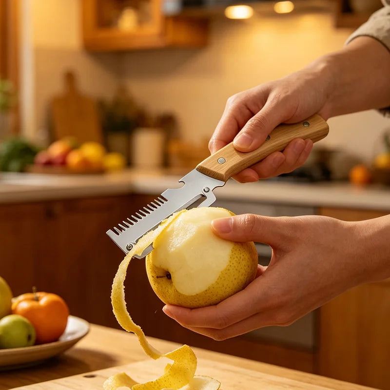 3-in-1 Stainless Steel Peeler, Scallion Shredder & Bottle Opener Vegetable Peeler Tool Axl