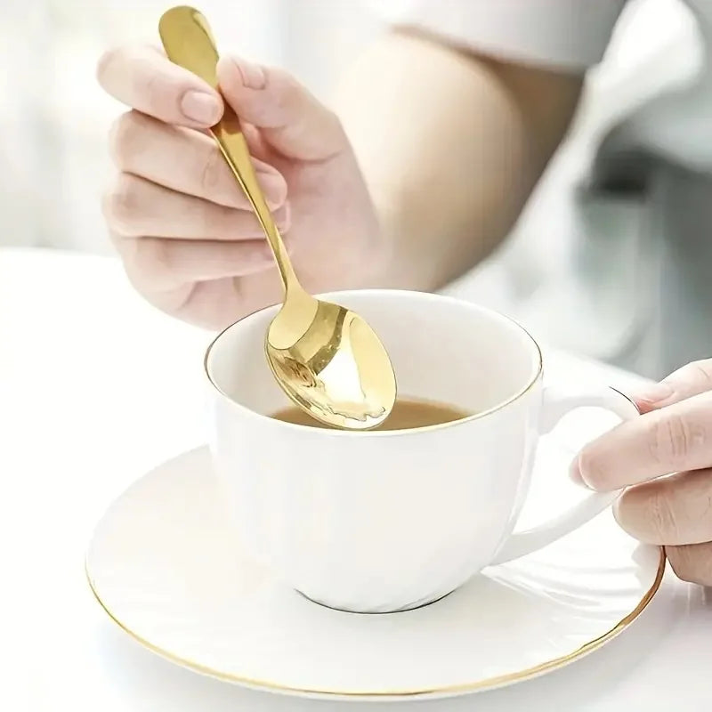 12-Piece Gold Stainless Steel Coffee & Dessert Spoon Set Spoon Set Axl
