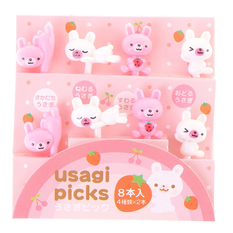 8-Piece Cute Animal Fruit Forks – Kids Bento & Party Picks Fruit Fork Set Axl