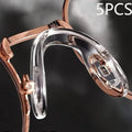 5-Pack Silicone Glasses Nose Pads – Anti-Slip Airbag Design Eyeglass Nose Pads Axl clear-5pcs