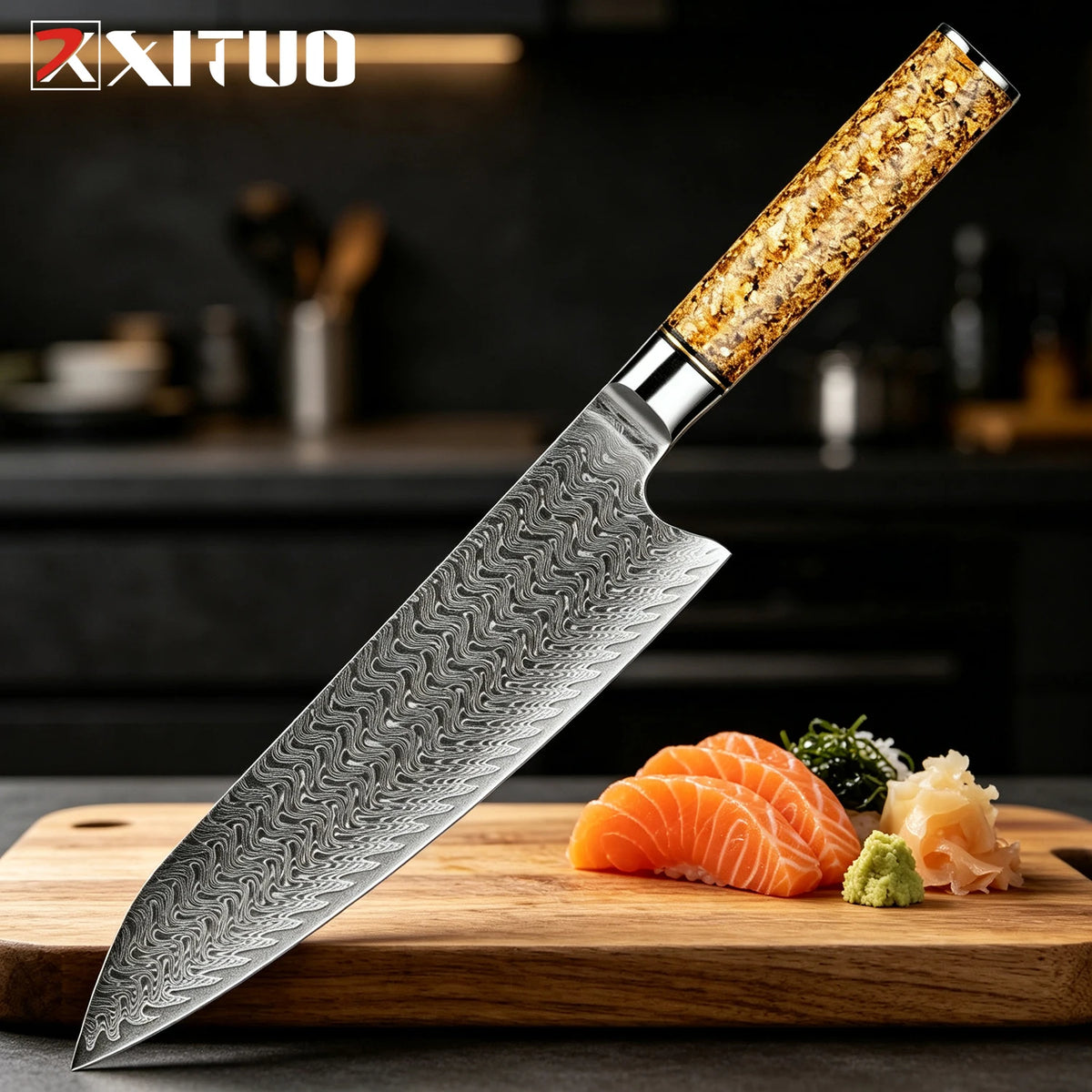XITUO Damascus Steel Knife Set 1–5 PCS | Chef & Kitchen Knives Damascus Knife Set Axl Chef Knife