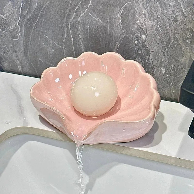 No-Drill Soap Dish with Auto Drainage – Modern Plastic Soap Box Soap Dish Axl