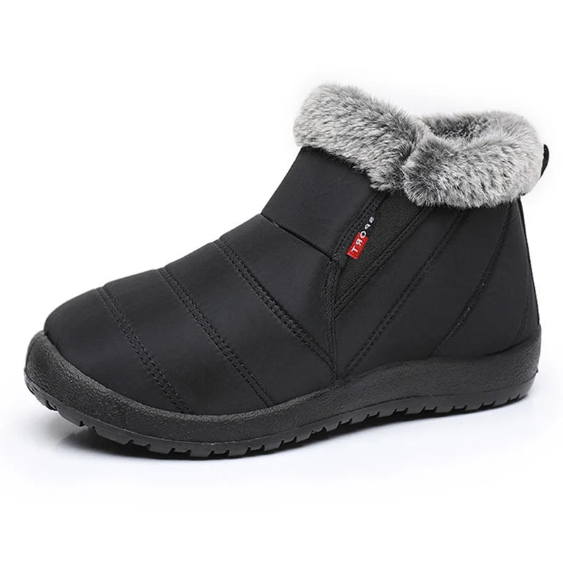 Women's Fur-Lined Slip-On Ankle Snow Boots | Winter Warmth Winter Snow Boots Axl black 41