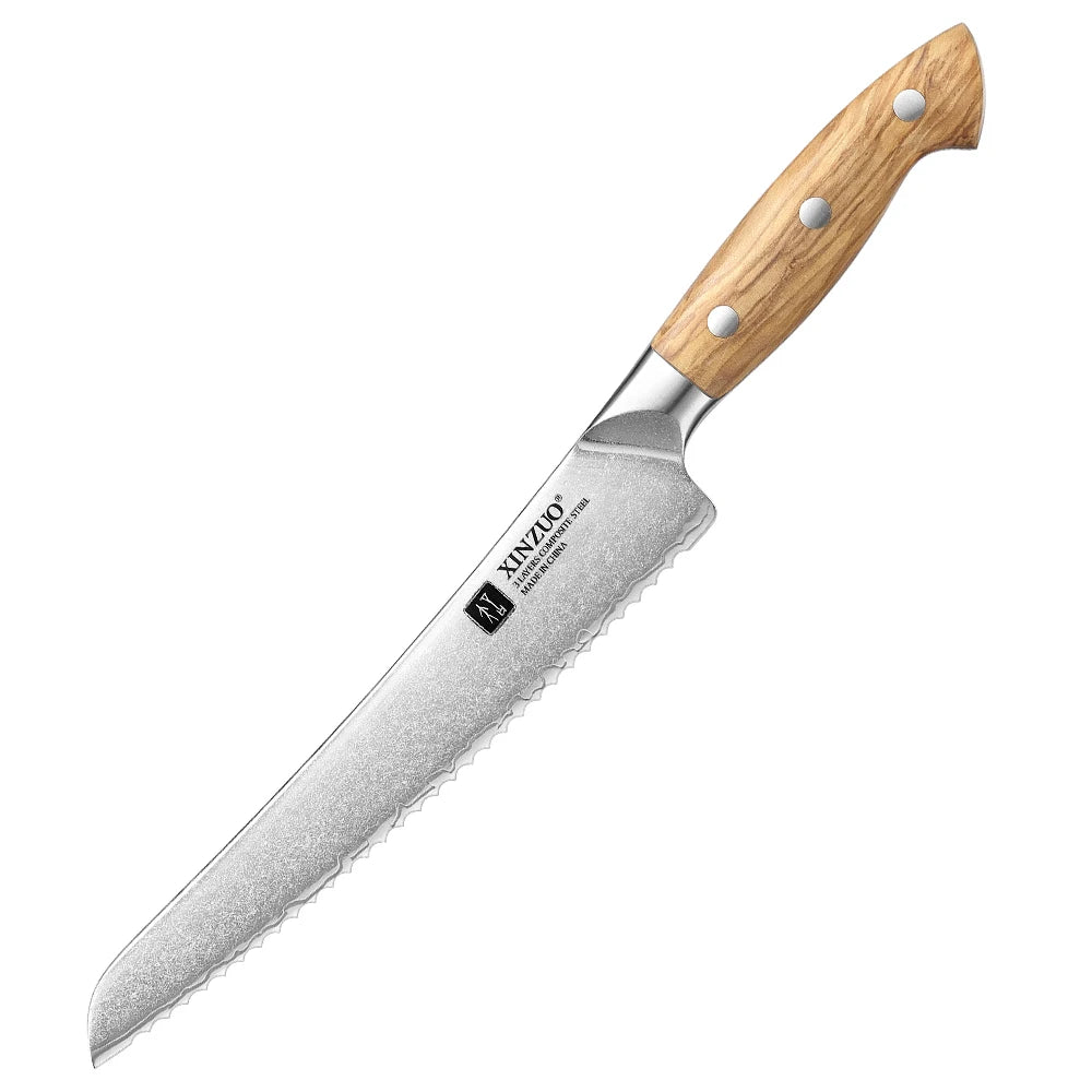 XINZUO 5-Piece Composite Steel Kitchen Knife Set | Gift Box Kitchen Knife Set Axl 1PC Bread Knife