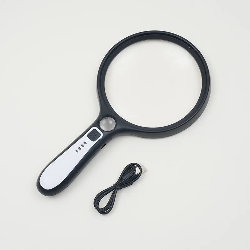10X LED Handheld Magnifier 130mm – Reading & Repair Lens LED Handheld Magnifier Axl gray