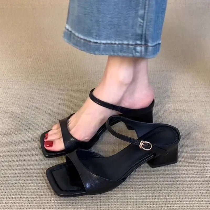 Women's Wide Fit Flip Slippers – Lightweight Platform Slides Platform Flip Slippers Axl 35 black
