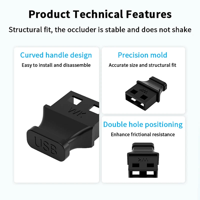 USB Type-A Dust Plugs 5/10 Pack – Port Covers with Handle USB Port Dust Plugs Axl