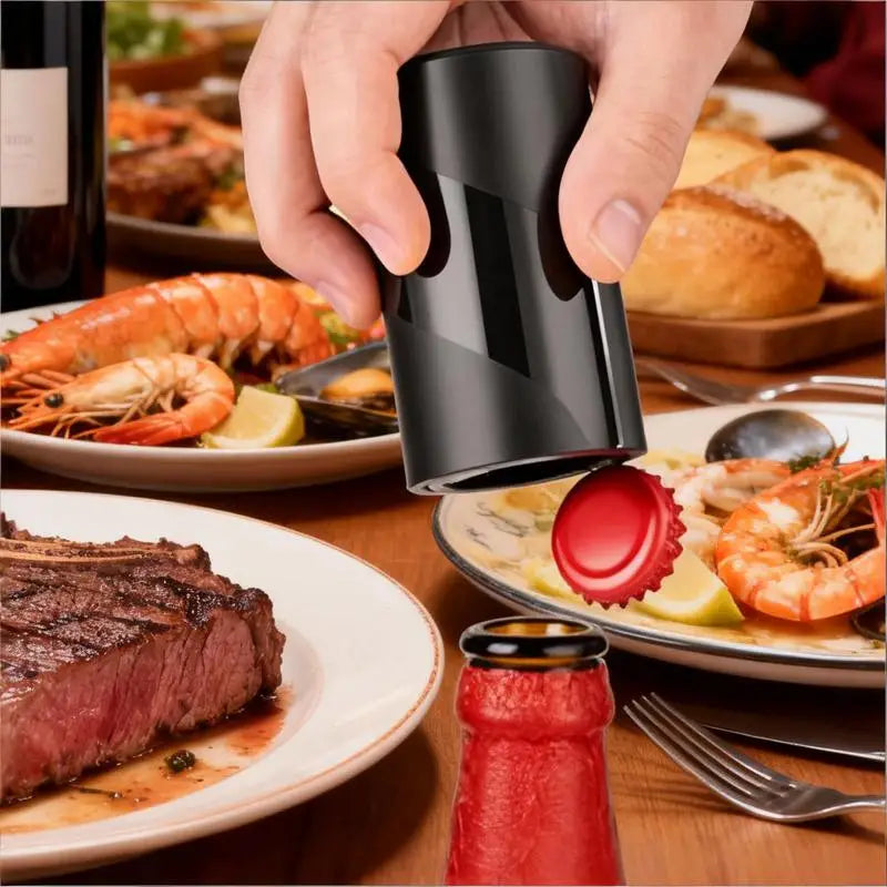 BALASHOV Electric Magnetic Bottle Opener – One-Hand Cap Catcher Electric Bottle Opener Axl