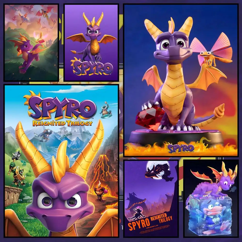 Spyro Game Waterproof PVC Wall Poster – Peel-and-Stick HD Art Wall Art Poster Axl