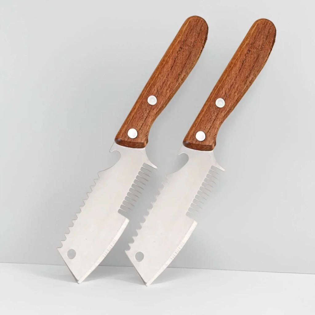 Stainless Steel Scallion Slicer Knife | Multi-Use Kitchen Scraper Kitchen Slicer Knife Axl 2pcs