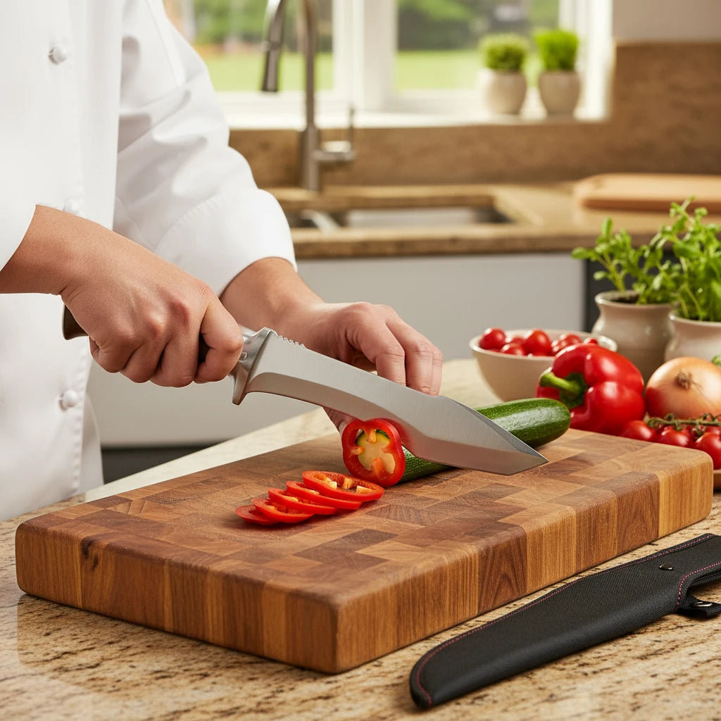 Japanese Chef's Knife – Sharp Stainless Blade & Wood Handle Chef's Kitchen Knife Axl