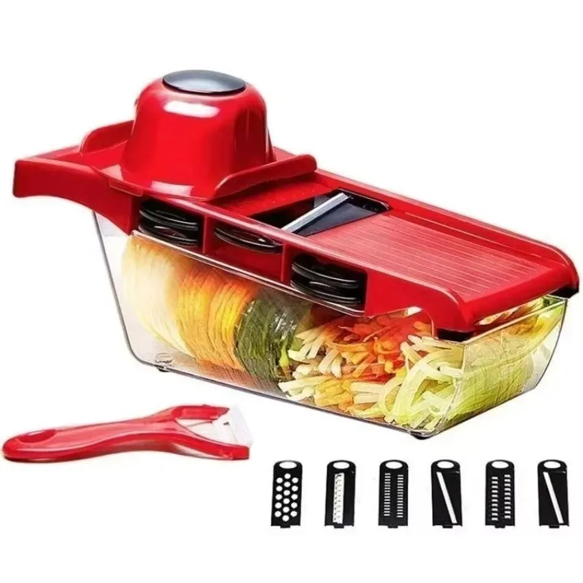 6-in-1 Vegetable Slicer & Cutter – Stainless Steel Blades Vegetable Slicer Set Axl