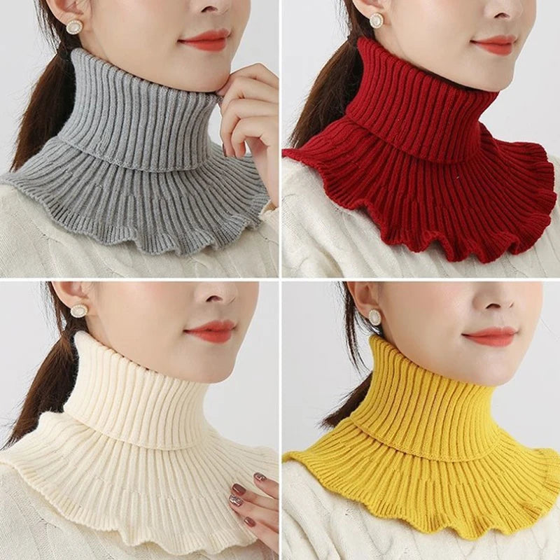 Knitted Detachable Fake Collar – Warm Turtleneck Neck Scarf Detachable Fake Collar Axl