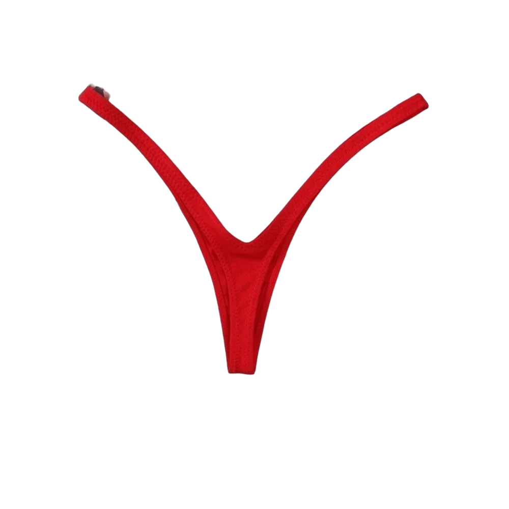 Women's Cotton Low-Rise Thong – Deep V T-Back Panties Women's Thong Panties Axl Red M 1pc