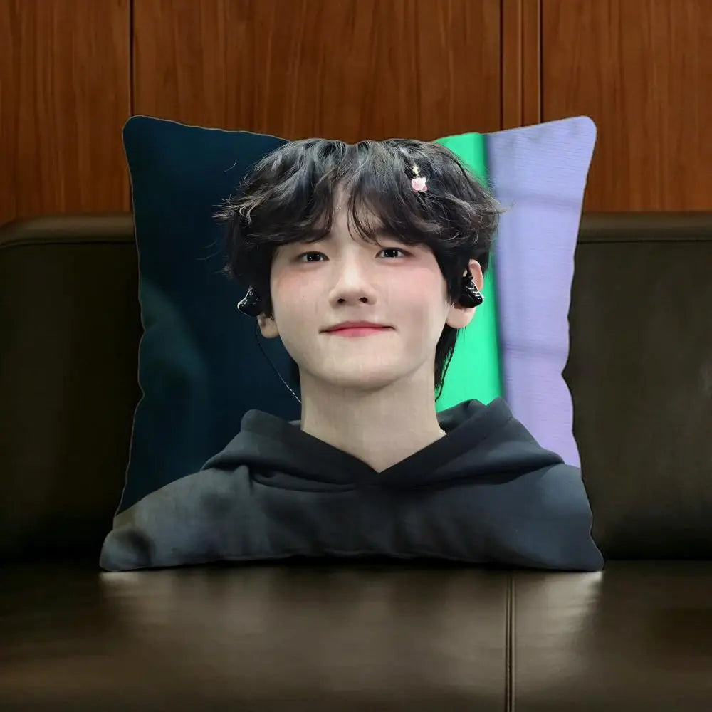 Baekhyun Linen Cushion Cover – Printed Pillow Case Sofa & Bed Linen Cushion Cover Axl White3 40X40cm