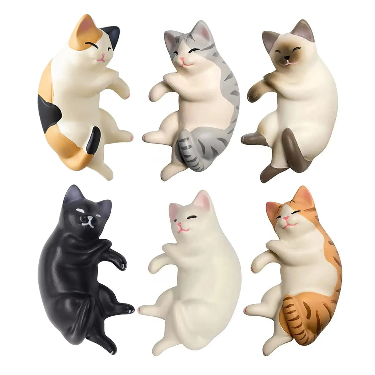 6-Pack 3D Cat Fridge Magnets – Cute Resin Kitty Magnet Set Decorative Magnets Axl 6pcs Cat