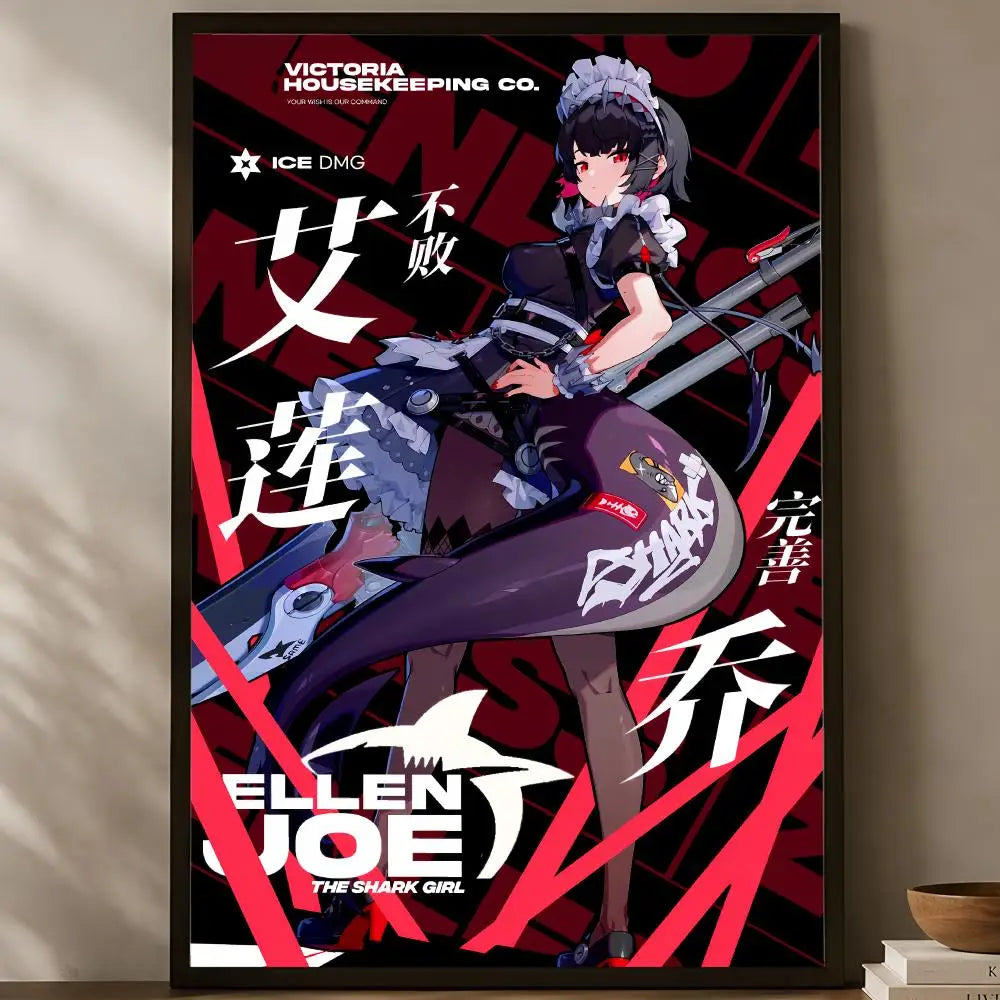 Zenless Zone Zero Self-Stick HD Wall Poster – Waterproof Wall Art Poster Axl White10 15X20cmNoframe