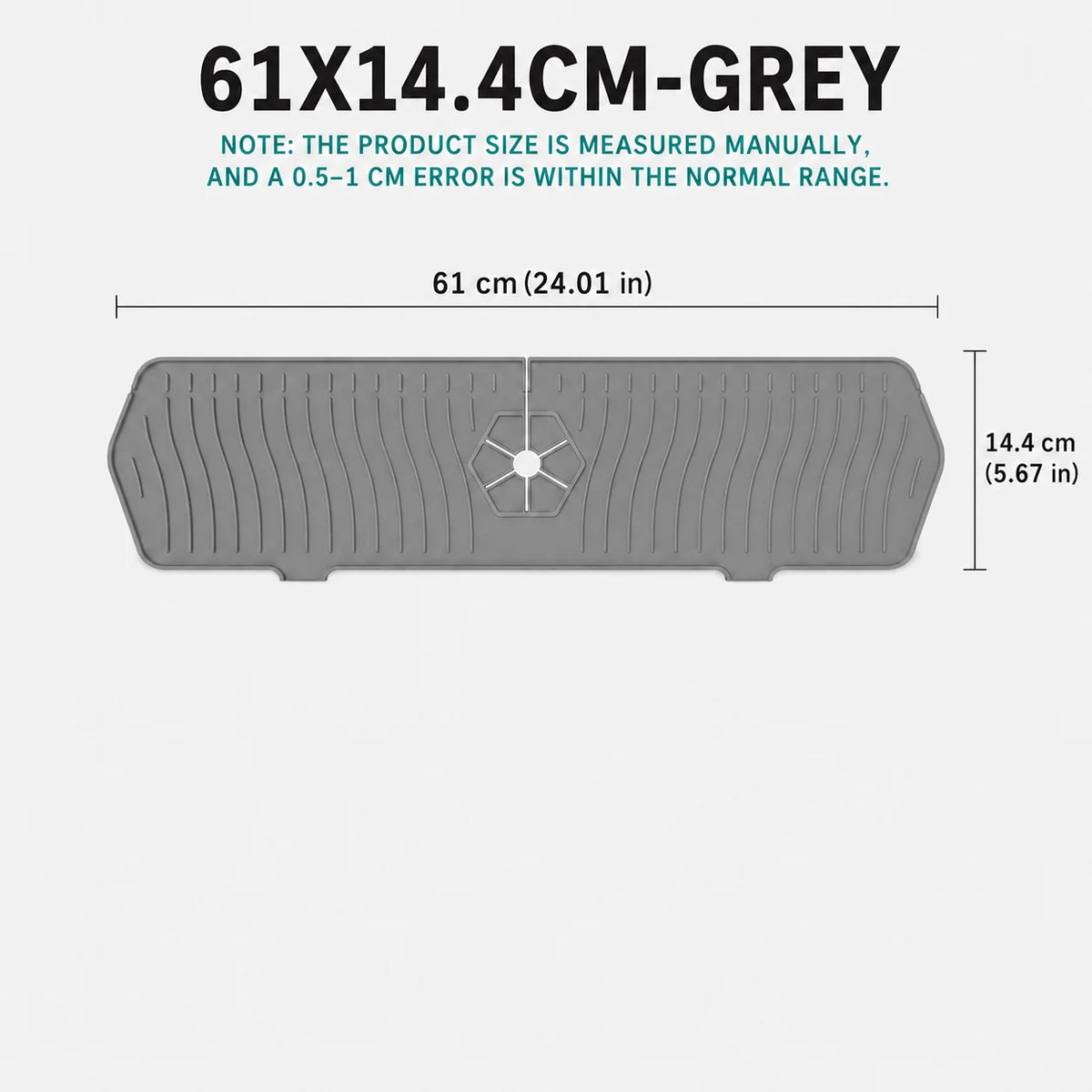 Uwhise Silicone Faucet Drip Catcher Tray | Sink Splash Guard Mat Sink Drip Mat Axl 61X14.4cm-Grey