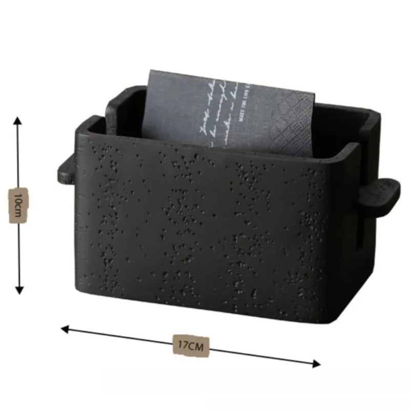 Luxury Stone Texture Tissue Box – Vintage Porcelain Napkin Case Decorative Tissue Box Axl