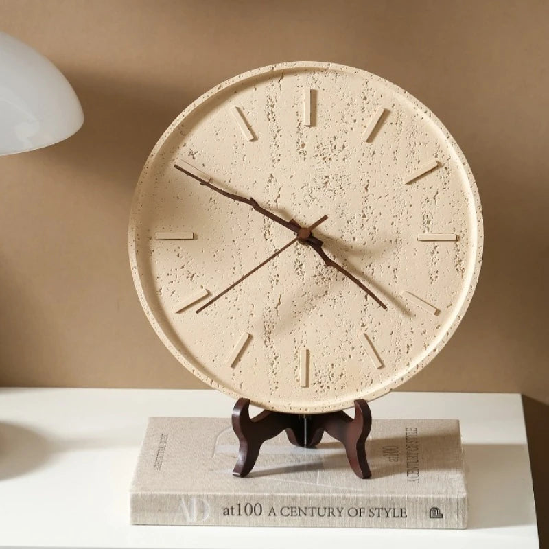 Nordic Silent Wall Clock – Modern Resin Décor 27cm Silent Wall Clock Axl Light Brown
