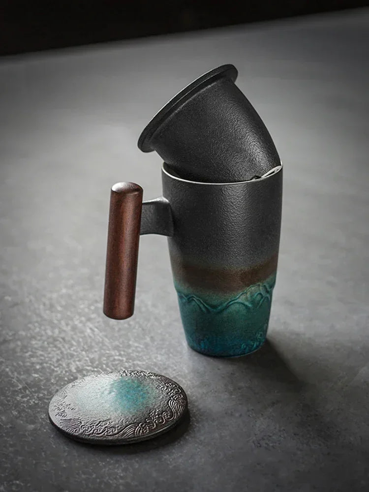 Handmade Ceramic Tea & Coffee Mug – Chinese Pottery Style Ceramic Tea Mug Axl