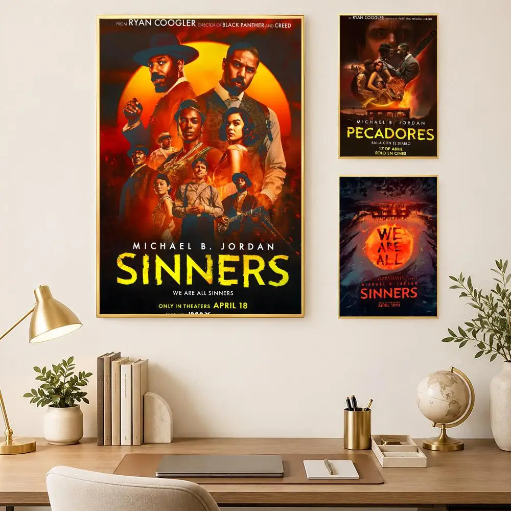 Sinners Movie Poster – Self-Stick HD PVC Waterproof Wall Art Movie Wall Poster Axl