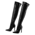 Women's Handmade Over-the-Knee Stiletto Boots – Pointed Toe Over-the-Knee Boots Axl Black 40