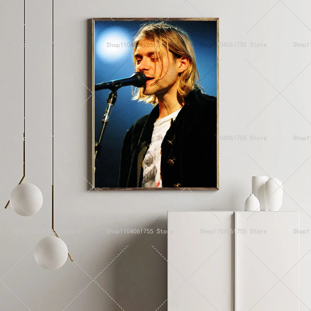 Kurt Cobain Wall Poster – Self-Adhesive Waterproof Art Sticker Wall Art Poster Axl